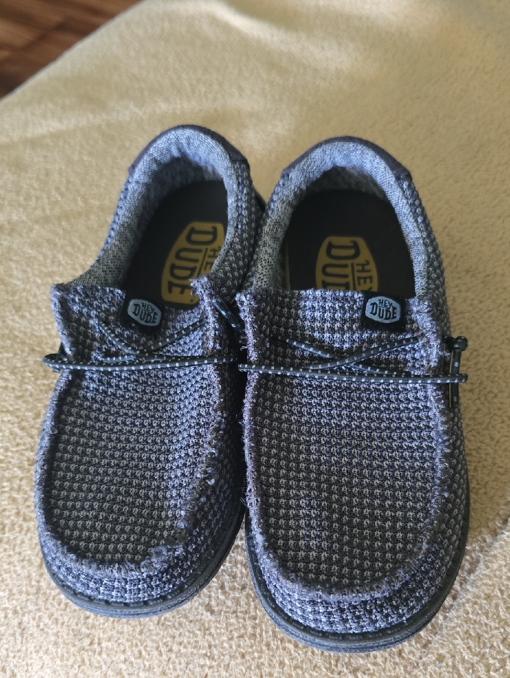 Hey Dude Kids Charcoal Knit Slip-On with Bungee